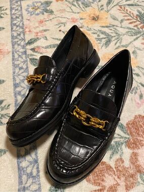 Aqua Croc Black Loafers